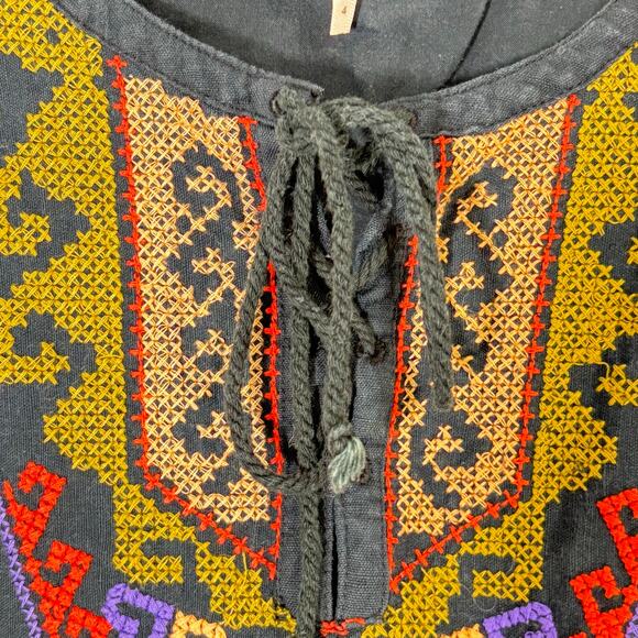 Free People Women’s Aztec Cross-Stitch Embroidered Andean Sheath Dress size 4 - Picture 5 of 7